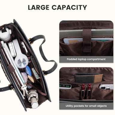 LOVEVOOK Laptop Bag for Women 15.6 inch Canvas Laptop Tote Bag, Large Capacity Work Bags with Clutch Purse, Computer Bags Office Business Briefcase, Casual Handbag for Travel College Teacher - Image 3