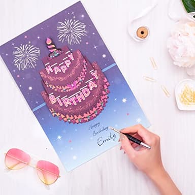 Yinqing 16th Birthday Cards, Light and Music Birthday Cake Happy Birthday Card, 3D Pop Up Birthday Gift Greeting Card for Kids Boys Girls Sister Daughter Son - Image 5