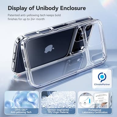 CASEKOO for iPhone 17 Pro Max Case Crystal Clear, Patented Anti-Yellow & Virgin TPU, 15FT Military-Grade Drop Protection, Slim Transparent Women Men Funda para for iPhone 17 Pro Max Case 6.9", Clear - Image 2