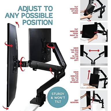 Dual Monitor Stand, Dual Monitor Arm, Dual Monitor Mount vesa Mount, up to 32 inch Monitor Desk Mount, soporte Monitor arms & Monitor Stands for 2 Monitors, Dual Monitor Riser Stand - Image 4