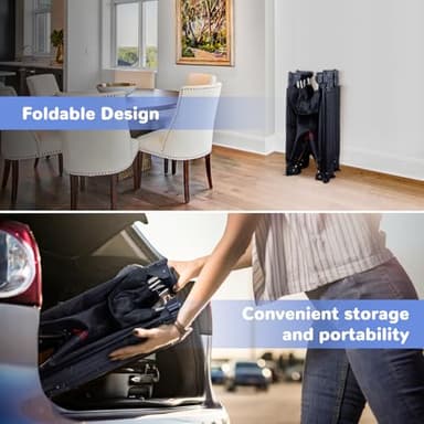 100" Extra Wide Freestanding Dog Gates with Strong Suction Cup No Drilling 24" Tall Step Over Pet Gates for Doorway 5 Panel Foldable Mesh Baby Gate for Dogs Indoor Dog Playpen Puppy Barrier (Black) - Image 4