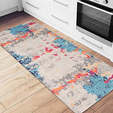 Rugshop Transitional Abstract Anti Fatigue Standing Mat 18" x 47" Multi - Image 8
