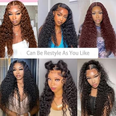 30INCH Deep Wave Lace Front Wigs Human Hair with Baby Hair 13x6 Glueless HD Full Lace Front Wig Pre-Drawn Bleaching Knot 200% Density Deep Curly Lace Frontal Wig Natural Color for Woman - Image 7