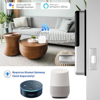 OLUMAT Smart Door Lock with WiFi Gateway, Keyless Entry Door Lock with Handle - Smart Locks for Front Door with Keypad - Fingerprint Locks with App Control - Auto Lock - Image 5