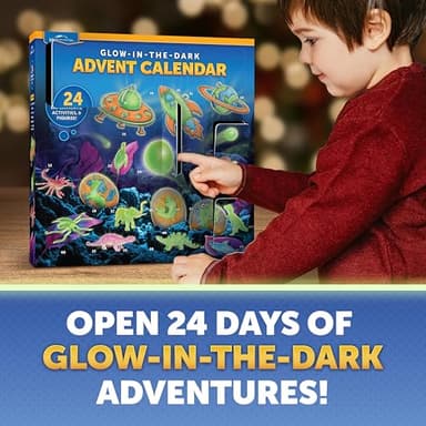 Blue Marble Glow In The Dark Advent Calendar 2025 – Christmas Countdown Calendar with 24 Science Activities, Experiments & Animal Figures | Fun & Educational Kids Advent Calendar - Image 2
