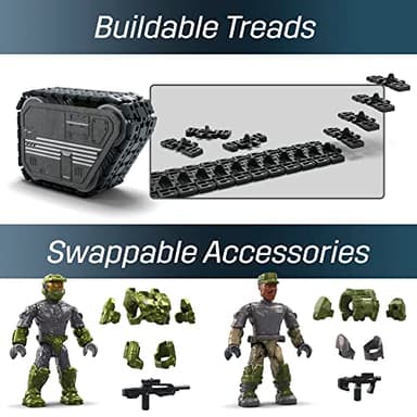 MEGA Halo Infinite Building Toys Set, UNSC Elephant Sandnest Tank with 2041 Pieces, 5 Poseable Articulation Micro Action Figures, Green, Kids and Fans - Image 6