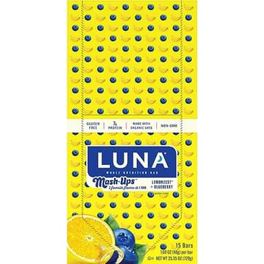 LUNA Bar - Mash-Ups LemonZest + Blueberry Flavor - Snack Bars - Non-GMO - Gluten-Free Protein Bars - Made with Organic Oats (15 Pack) - Image 14