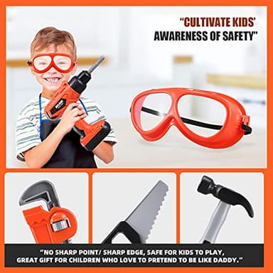 Kids Tool Set – Zealous 48 pcs Toddler Tool Set with Tool Box & Electronic Toy Drill, Pretend Play Kids Toys, Toy Construction Tools for Kids Ages 3,4,5,6,7,8 Years Old (A-Orange) - Image 4