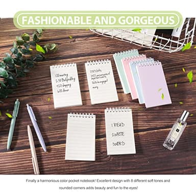 Ddaowanx Small Notebooks,3x5 Pocket Spiral Notepads With Lined Pages - The Perfect Little Mini Notebook to Stay Organized and Boost Productivity at Work or School (8, Cute Colors) - Image 3