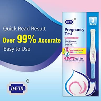 DAVID Pregnancy Test Early Detection HCG Test for Fertility Women, Over 99% Accurate and Reliable Results, Pruebas De Embarazo 6 Days Before Missed Period 6 Count - Image 2