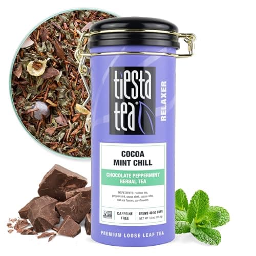 Tiesta Tea - Cocoa Mint Chill Loose Leaf Tea, Chocolate Peppermint Herbal Rooibos Blend, Non-Caffeinated, Brew Hot or Iced, Refillable Tin, Makes Up to 50 Cups, 3 Ounce - Image 1
