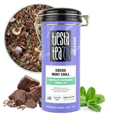 Tiesta Tea - Cocoa Mint Chill Loose Leaf Tea, Chocolate Peppermint Herbal Rooibos Blend, Non-Caffeinated, Brew Hot or Iced, Refillable Tin, Makes Up to 50 Cups, 3 Ounce - Image 1
