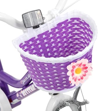 JOYSTAR 12 Inch Girls Bike Toddler Bike for 2 3 4 Years Old Girl 12" Kids Bikes for Ages 2-4 yr with Training Wheels and Basket Children's Bicycle in Purple - Image 8