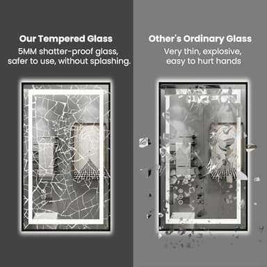 Amorho 84"X40" LED Bathroom Mirror Framed, Front Light and Backlit, Stepless Dimmable, Anti-Fog, Shatter-Proof, Memory, 3 Colors, Double LED Vanity Mirror - Image 7