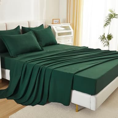Litanika Oversized King Comforter Sets Emerald Green - 7 Pieces Bed in a Bag Oversized King Bedding Comforter Sets, Solid Lightweight Bed Set with Comforter, Sheets, Pillowcases & Shams - Image 7