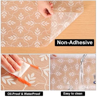 Cooyes Shelf Drawer and Cabinet Liner, Washable Oil-Proof Shelf Liners for Kitchen Cabinets, Shelves, Refrigerator, Non-Adhesive Drawers Mats(Transparent, 11.8 x 118 Inch) - Image 6