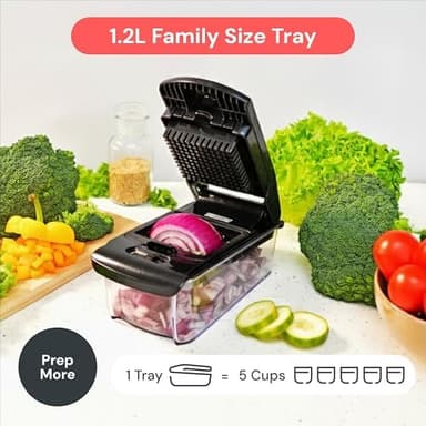 Fullstar The Original Pro Chopper - Vegetable Chopper and Spiralizer, Food Chopper with Container, Fruit Slicer, Kitchen Gadgets & Gifts, Home Essentials (8 in 1, Black - Image 8