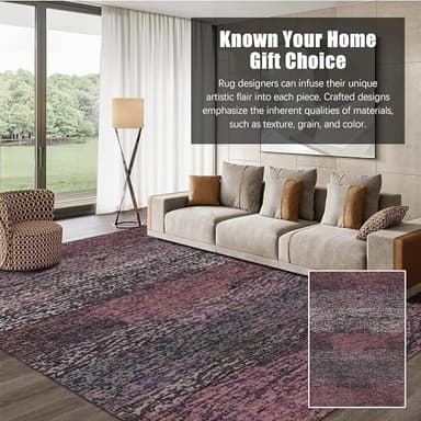 RUGSURE Washable Area Rug - 1/6 Thick - Stain & Water Resistant Non-Slip - Resistant Rug for Living Room, Bedroom, Nursery, Pet & Child Friendly, Vintage Charm Area Rugs (Burgundy, 9' x 12') - Image 3