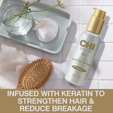 CHI Keratin K-Trix 5 Smoothing Treatment, Hair Serum For Creating Smooth, Frizz-Free Styles That Last, Sulfate, Paraben, & Cruelty-Free, 3.92 Oz - Image 3