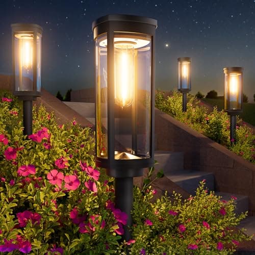BITPOTT Bright Solar Pathway Lights Outdoor, 8 Pack Solar Powered Garden Lights Waterproof IP65, Auto On/Off Outdoor Light for Lawn Patio Walkway Driveway Decor Landscape Lighting - Image 1