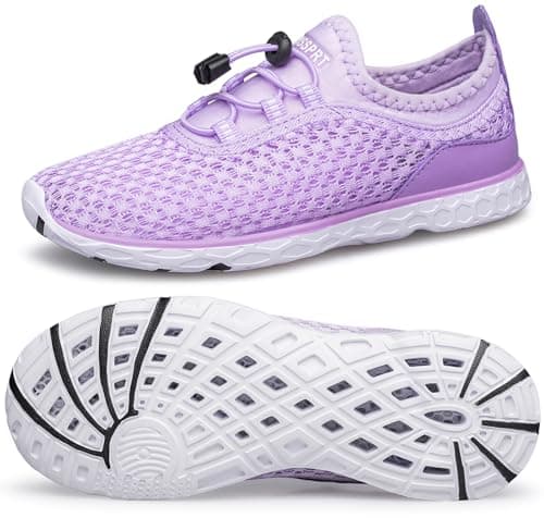 DOUSSPRT Water Shoes for Kids Boys Girls Quick Dry Beach Sports Swim Pool Aqua Shoes for Toddler/Little Kid/Big Kid Purple 4 - Image 1