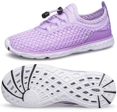 DOUSSPRT Water Shoes for Kids Boys Girls Quick Dry Beach Sports Swim Pool Aqua Shoes for Toddler/Little Kid/Big Kid Purple 4 - Image 1