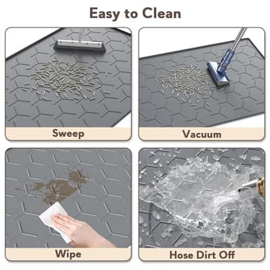 Garoopion Cat Litter Box Mat, Large 34" X 22" Cat Litter Mat, Waterproof Silicone Pad for Floor, Dark Gray - Image 4