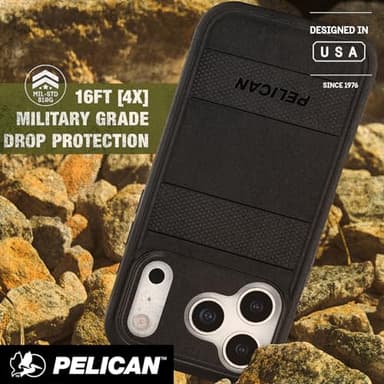 Pelican Protector iPhone 17 Pro Case [Compatible with MagSafe] Rugged Magnetic Phone Case with 16ft Military-Grade Drop Protection - Heavy Duty Phone Cover for iPhone 17 Pro - Black - Image 3