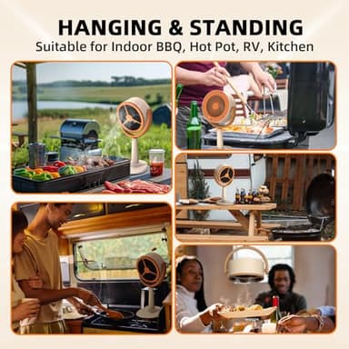 SYNAMENO Portable Range Hood Desktop Kitchen Exhaust Fan for Cooking with 2-Speed Suction, Hangable Design with 5 Detachable Filters, for Hot Pot, Indoor BBQ, RV Camping, Small Kitchen - Image 6