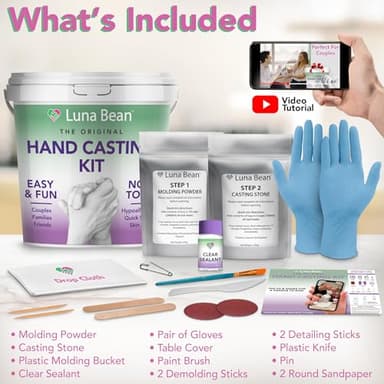 Luna Bean Hand Casting Kit – The Original Hand Mold Kit for Couples – Christmas Gifts, Bridal Shower, Wedding, Engagement Gifts for Her Him Anniversary for Men Women Wife Husband Boyfriend Girlfriend - Image 6