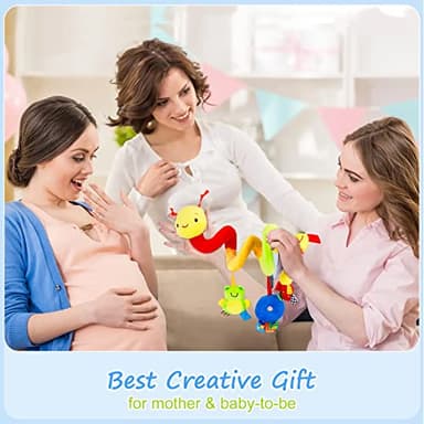 FPVERA Spiral Car Seat & Stroller Activity Toy - Baby Sensory Toys Soft Hanging Toys for Babies 0-12 Months Boys Girls Carseat Crib Stroller, with Ringing Bell, Music - Image 5
