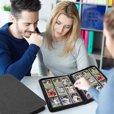 Foalgo 9 Pocket Card Binder, Premium Zip Trading Card Binder, 540 Double Sided Pocket PU Collection Binder, Collector Album, Card Folder for MTG, TCG, Sports Cards (Black) - Image 7