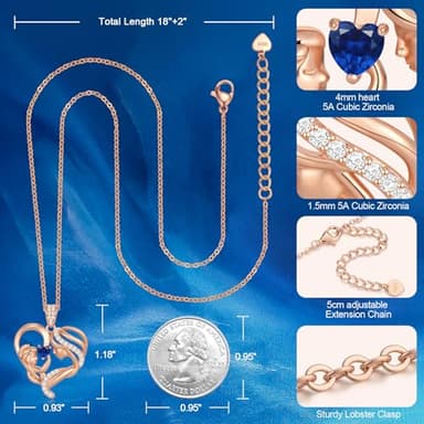 Zifeel Mothers Day Gifts for Mom Wife Her Grandma, S925 Sterling Silver Birthstone Necklaces Jewelry for Women, Mother's Day Love Heart Pendant Necklace for Anniversary Birthday Christmas Day - Image 5