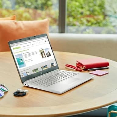 HP 14 Premium HD Portable Laptop Computer Students Business, Quad-Core Intel Celeron Processor, 8GB RAM, 256GB Storage(128GB eMMC+128GB SD Card), 1 Year Office 365, HDMI, Win 11 w/Accessories - Image 7