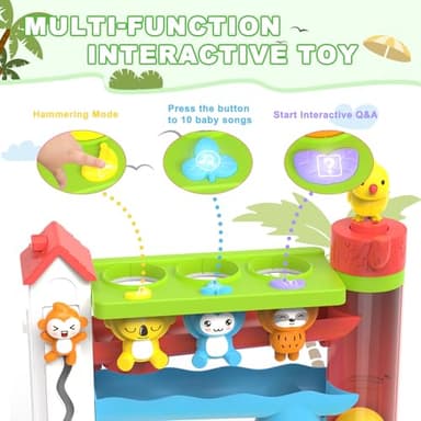 Ussybaby Toddler Musical Toys for 1+ Years Old Boy,Motor Skills Developmental Baby Toy 12-18 Months,Bilingual Toddler Learning Ball Drop Toy, Birthday Gift Toys for 1 2 Year Old Boys & Girls(Green) - Image 5