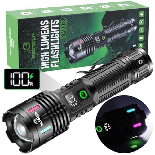 Esgreen Rechargeable Flashlights High Lumens 2000 Single 2 Modes, Super Bright LED Flashlight USB C Long Distance 3280ft, Powerful Long Lasting 10H Heavy Duty Strong Flash Light for Camping Hiking - Image 1