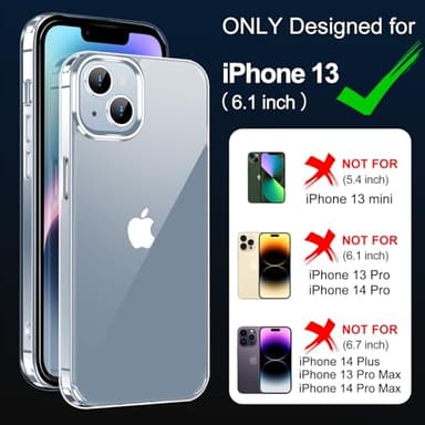 jaroco for iPhone 13 Case 6.1-Inch, Non-Yellowing Shockproof Phone Bumper Cover, Anti-Scratch Clear - Image 2