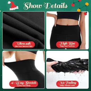 Christmas Leggings for Women - No See Through Tummy Control Cycling Workout Yoga Pants - Image 4