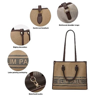 Women Fashion Handbag Wallet Tote Bag Shoulder Bag Top Handle Satchel Purse Set - Image 3