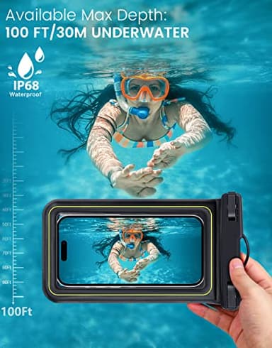 PEORSEFI IP68 Waterproof Phone Pouch, Floating Waterproof Phone Case for iPhone 16 15 Pro Max Galaxy S24+ S23 Pixel 8 Pro with Detachable Lanyard, Cellphone Dry Bags Beach Vacation Essentials -2 Pack - Image 2