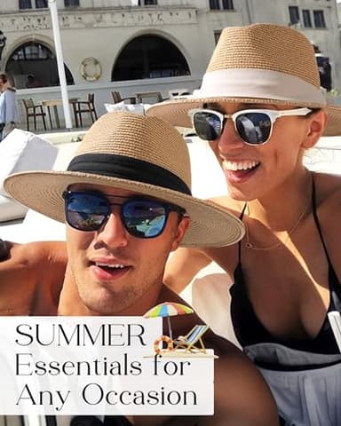 FURTALK Panama Hat Sun Hats for Women Men Wide Brim Fedora Straw Beach Hat UV UPF 80+ - Image 7