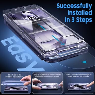 Uyiton UnBreak-Glass for Samsung Galaxy S24 Ultra Screen Protector, [Ultrasonic Fingerprint Support][Auto-Alignment Frame] Scratch-Resistant Bubble-Free S24 Ultra Screen Protector(6.8'' 5G), 2 Pack - Image 2