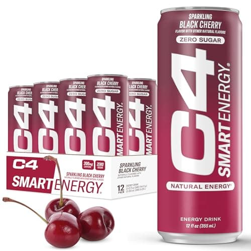 Cellucor C4 Smart Energy Drink - Sugar Free Performance Fuel & Nootropic Brain Booster, Coffee Substitute or Alternative | Black Cherry 12 Oz - 12 Pack - Image 1
