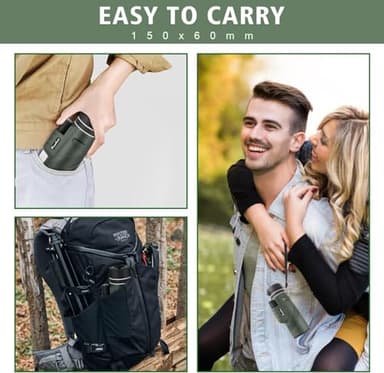 40X60 Monocular Telescope with Smartphone Holder& Tripod, High Power Nitrogen-Filled Monocular for Adults with BAK4 Prism & FMC Lens, HD Monocular Scope for Birdwatching Hiking Concert Travelling - Image 6