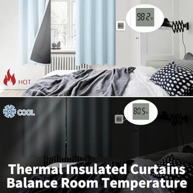 BGment Baby Blue 100% Blackout Curtains for Nursery Bedroom 72 Inch Length 2 Panels, Thermal Insulated Full Light Blocking Grommet Noise Cancelling Window Curtains for Kids Room, 42 Inch Wide Each - Image 4