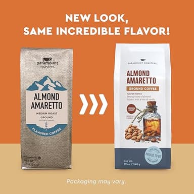 Almond Amaretto Flavored Ground Coffee, 1-12oz Medium Roast - Image 2
