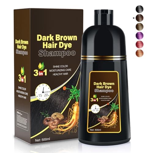 Cosmpro Dark Brown Natural Hair Dye Shampoo 3 in 1, 16.9 Fl Oz/500 ML, Semi-Permanent Gray Hair Coverage, Unisex, Natural Ingredients, - Image 1