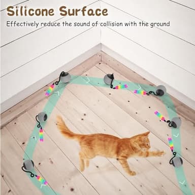 Interactive Cat Toys for Indoor Cats, DIY 5 in 1 Automatic Moving Cat Ball Toys/Puppies Toys with LED Rainbow Lights, Smart Sounds&Touch Control Cat Toys,USB Rechargeable (Grey - Image 6