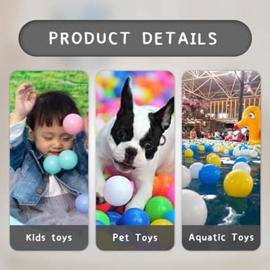 Dekeyoo Ball Pit Balls Pack of 200 - BPA Free, Crush Proof Plastic Balls for Ball Pit, Tent, Playhouse, Children's Toy Balls for Party, Macaron Ocean Balls 2.15 Inch White Clear and Warm Grey - Image 5