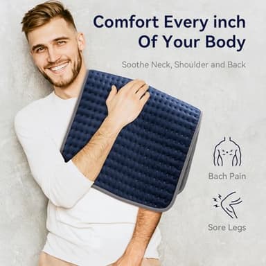 Heating Pad for Back/Neck/Shoulder Pain Relief,17"x33" Electric Heating Pads Cramps,XXXL Heated Pads with 6 Heat Settings,Mothers Day Gifts,Christmas Gifts for Men & Women/Mom/Wife/Sister - Image 2
